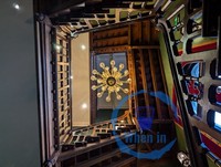 A chandelier in one of stairwells